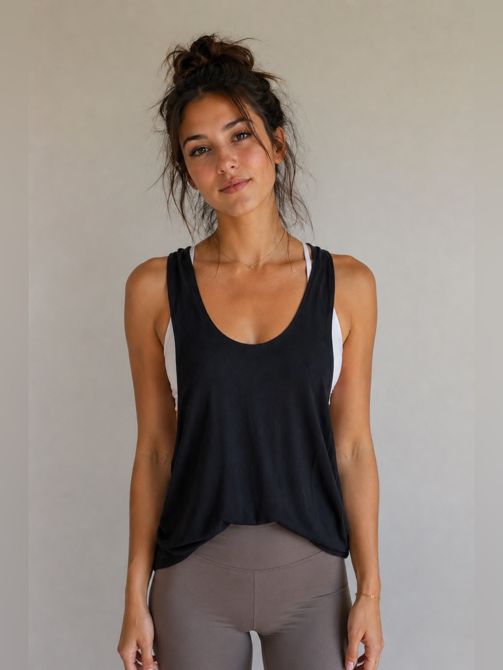 FP Movement Black Open Back Hoodie Tank Top Yoga Pilates Athleisure Workout